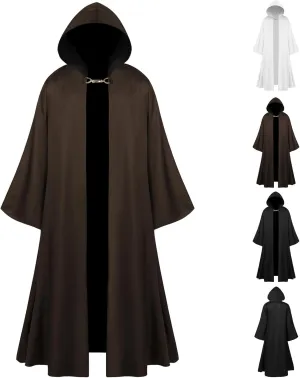 Lmdudan Unisex Adults Renaissance Hooded Cloak Medieval Cape Halloween Cosplay Costume Renaissance Steampunk Gothic Robes