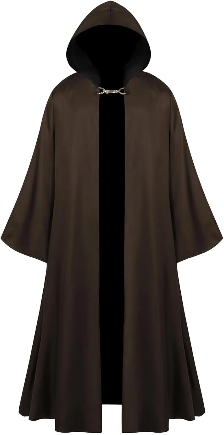 Lmdudan Unisex Adults Renaissance Hooded Cloak Medieval Cape Halloween Cosplay Costume Renaissance Steampunk Gothic Robes