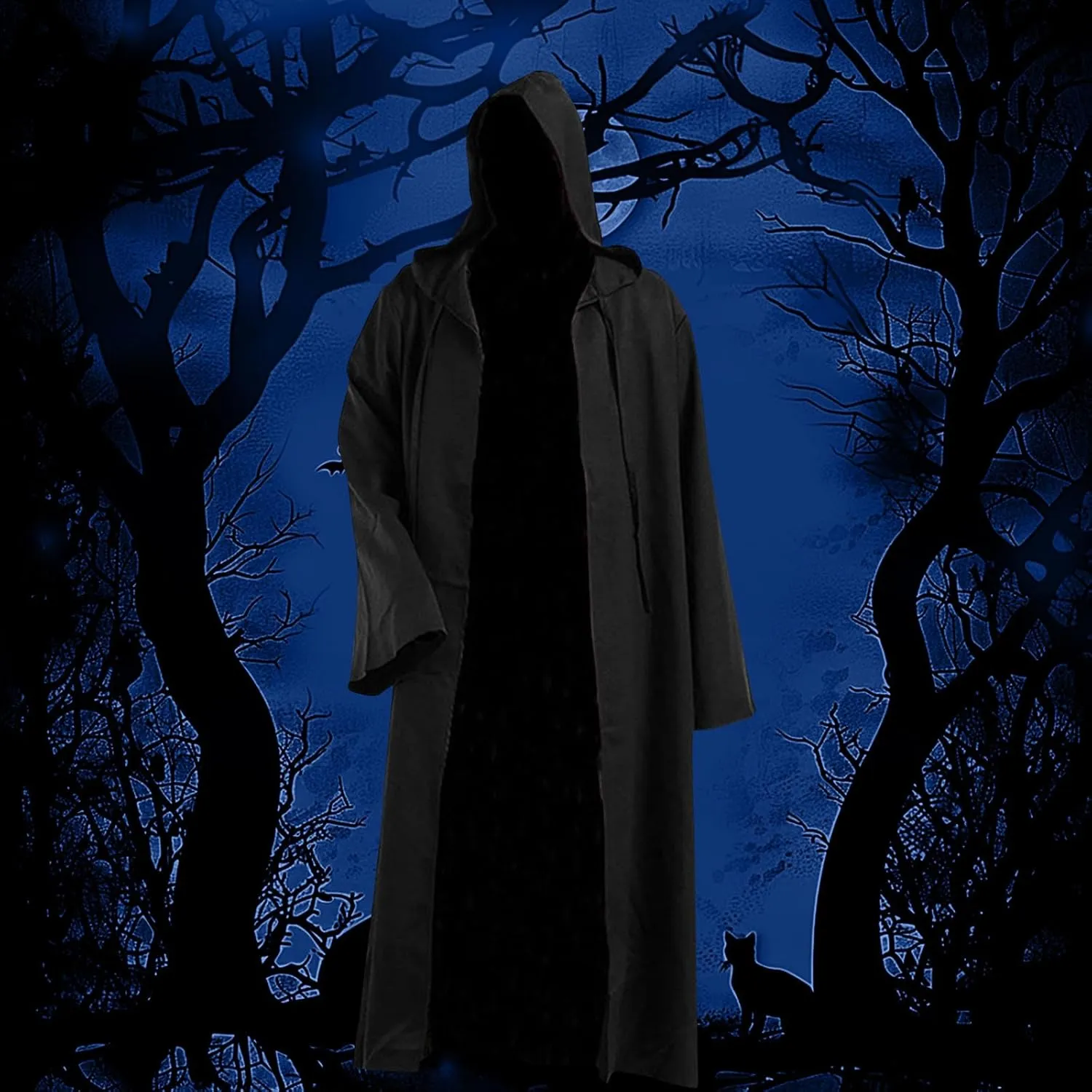 Lmdudan Unisex Cosplay Cloak Halloween Robe Costume Hooded Uniform Long Sleeve Witch Party Capes Renaissance Medieval Cloak
