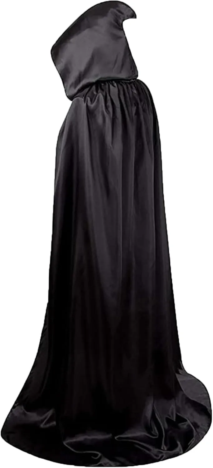 Lmdudan Unisex Full Length Hooded Cape Vintage Halloween Cloak Renaissance Medieval Party Stage Outfits Steampunk Gothic Robe