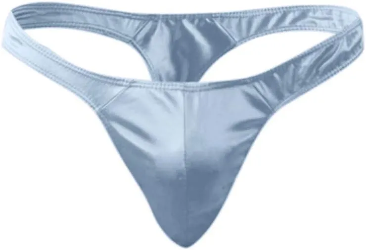 Low Rise Thongs for Men Metallic Leather Sexy Stretchy Panties T Back Soft Breathable Bulge Pouch Lightweight Underwear