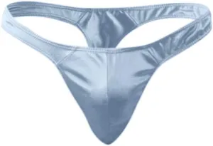 Low Rise Thongs for Men Metallic Leather Sexy Stretchy Panties T Back Soft Breathable Bulge Pouch Lightweight Underwear