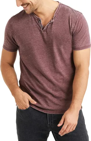 Lucky Brand Men's Venice Burnout Notch Neck Tee