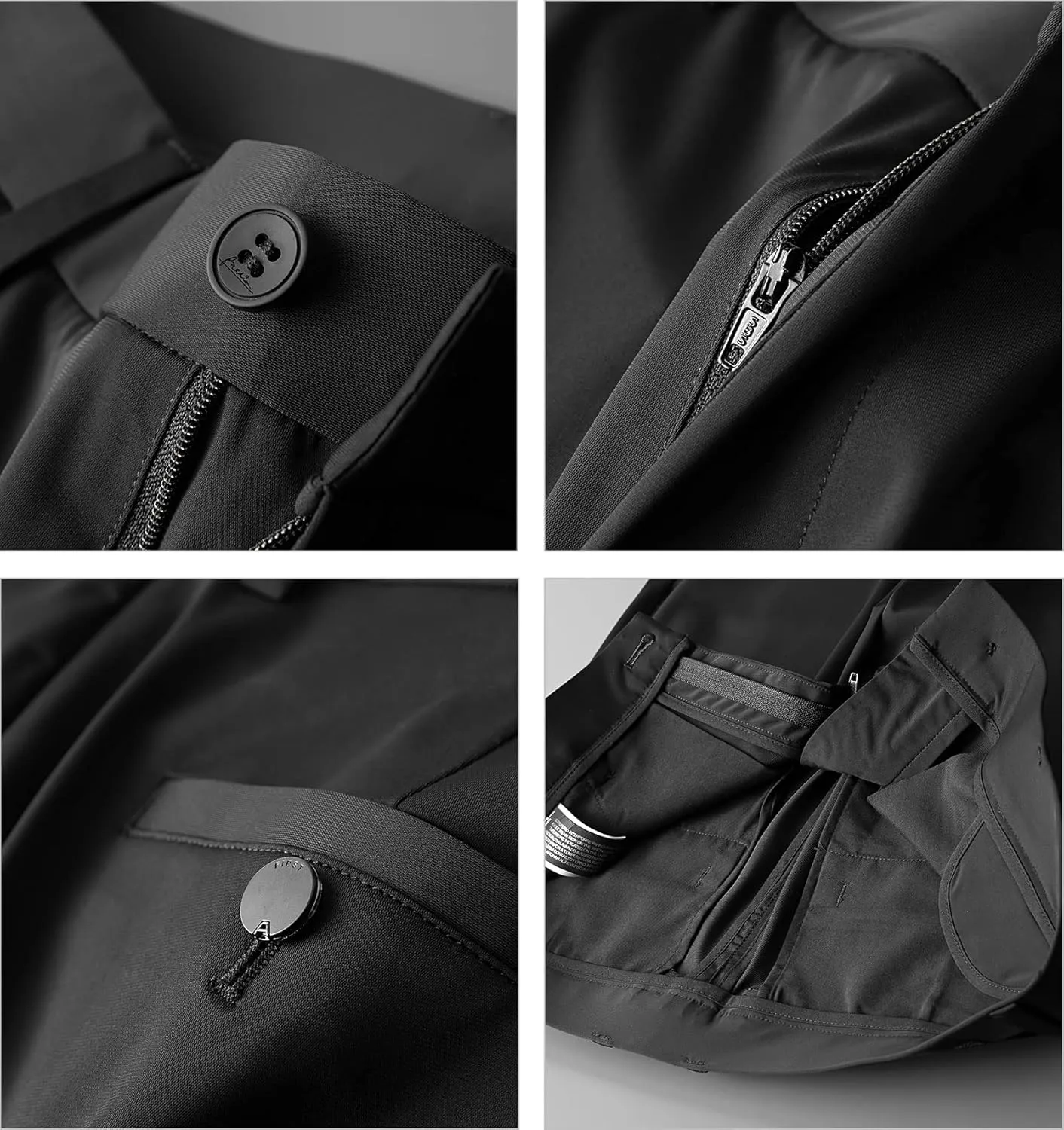 LUSHENUNI Men's Golf Pants Slim High Stretch, Ice Silk Dress Pants with Expandable-Waist Pants