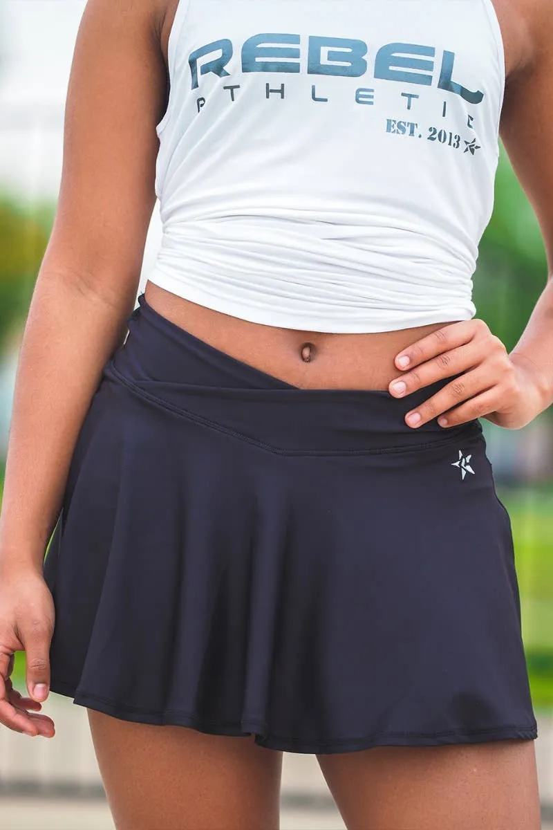 LuxWaist Flouncy Skirt in Black