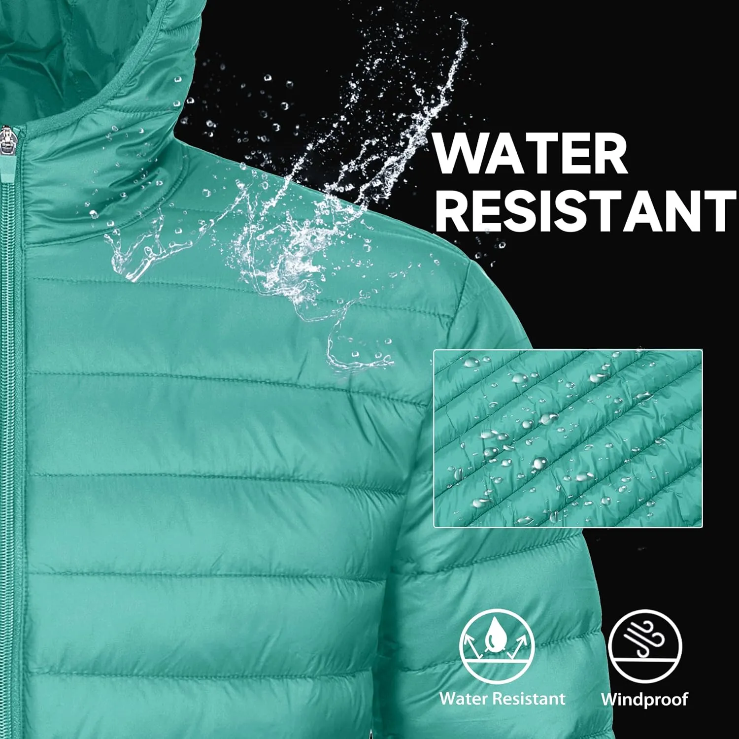 MAGCOMSEN Men's Lightweight Puffer Jacket Hooded Full Zip Water-Resistant Quilted Lined Winter Coats