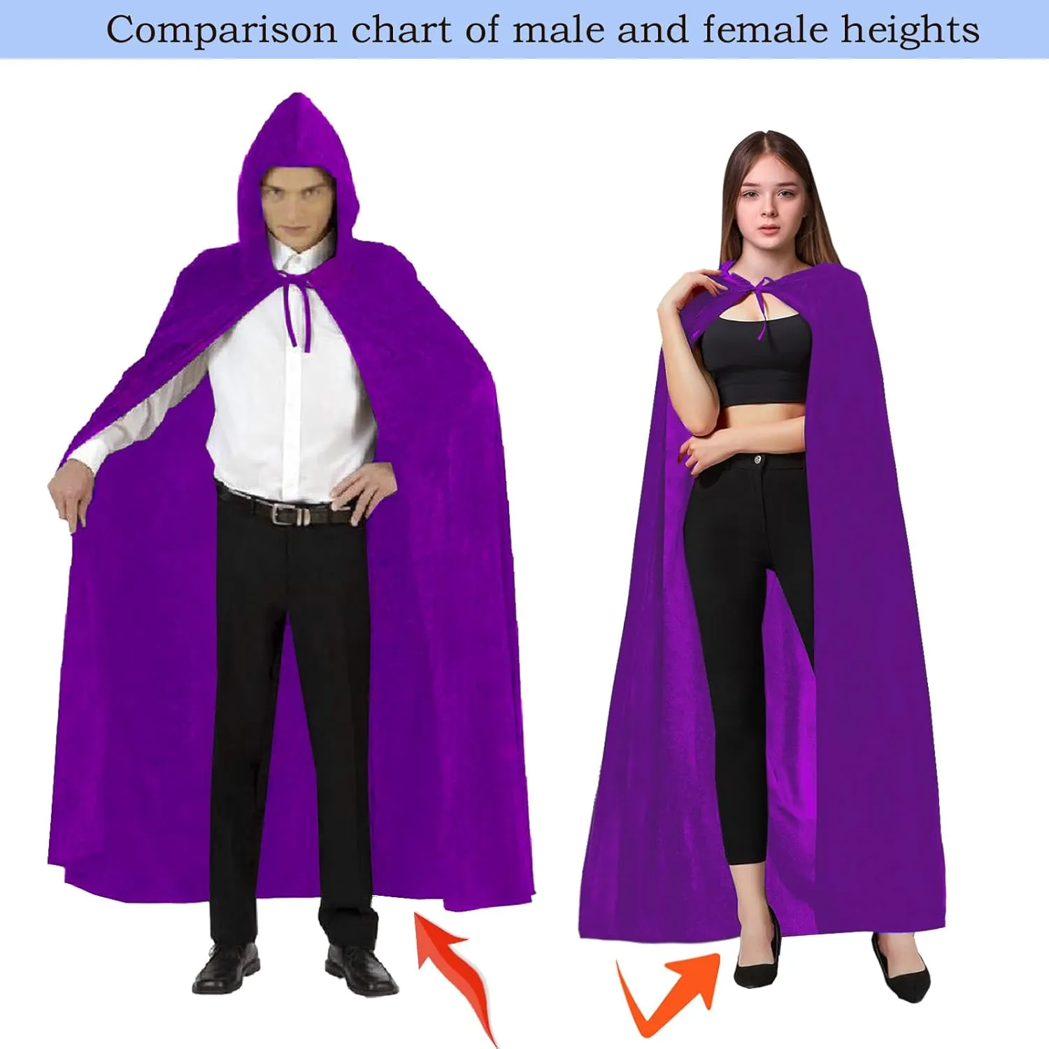 Maklulu Unisex Adults Hooded Cloak Halloween Cloak Long Velvet Cape Cosplay CostumeCostumes