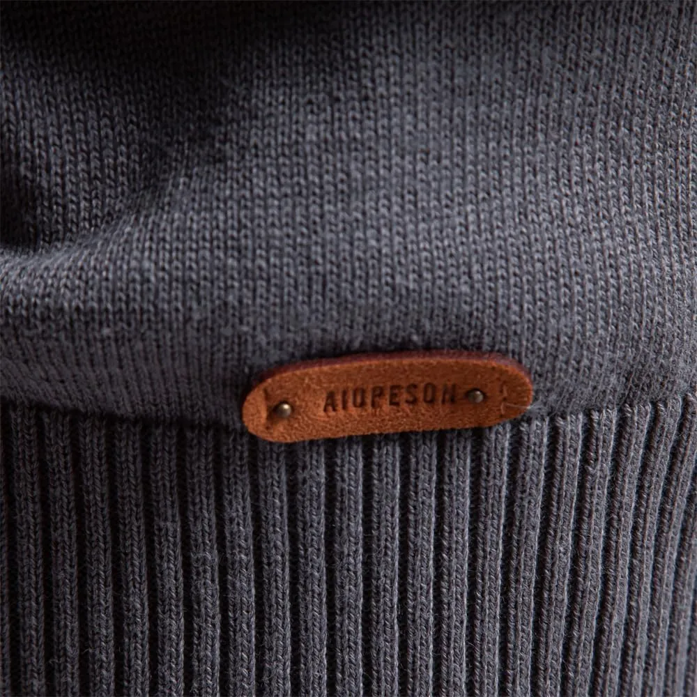 Men's Cable Knit Pullover Sweater Classic Crewneck Sweater Soft Casual Sweaters with Ribbing Edge