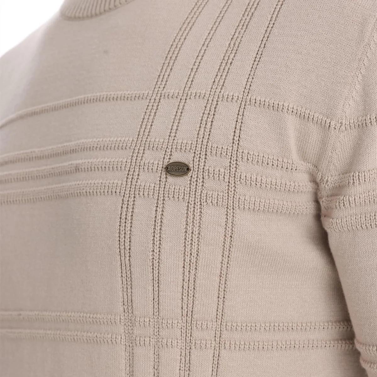 Men's Cable Knit Pullover Sweater Classic Crewneck Sweater Soft Casual Sweaters with Ribbing Edge