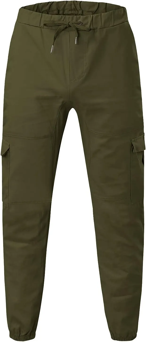 Men's Cargo Sweatpants Pants Lightweight Hiking Workout Jogger Mens Streetwear Reflective Tactical Track Pants Elastic