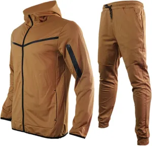 Men's Cotton Jogger Suit 2 Piece Outfit Zip Up Hoodie Tracksuit Sweatshirt Jacket and Sweatpant Casual Sweatsuit Set
