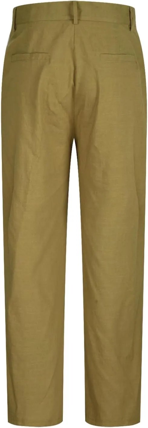 Men's Dress Pants Stretch Classic Fit Suit Pants Casual Pleated Front Dress Pants Straight Fit Pants