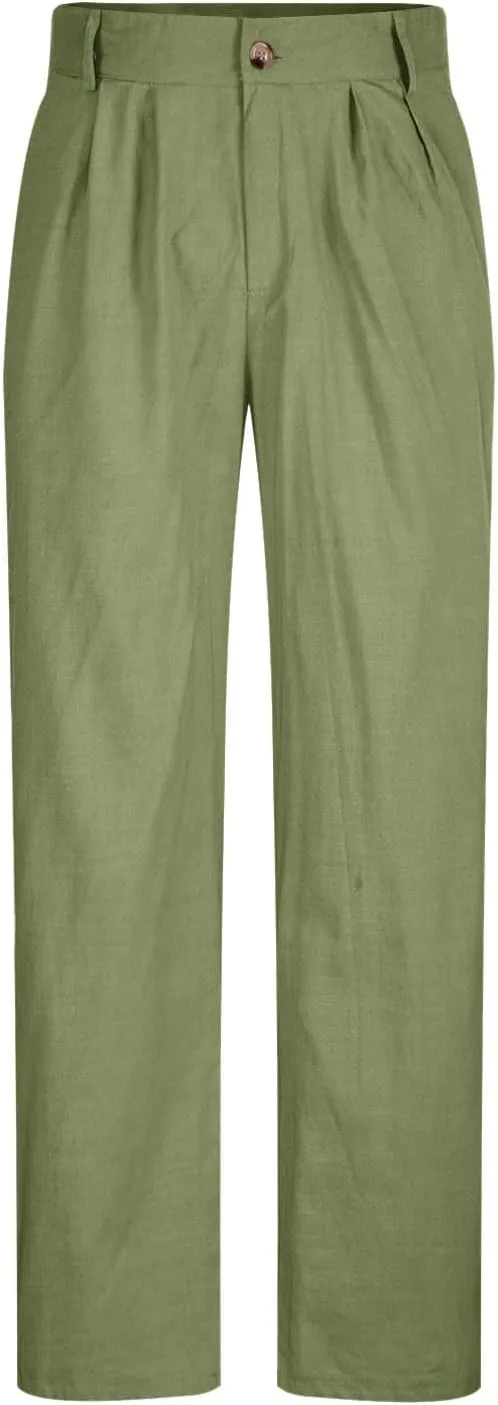 Men's Dress Pants Stretch Classic Fit Suit Pants Casual Pleated Front Dress Pants Straight Fit Pants