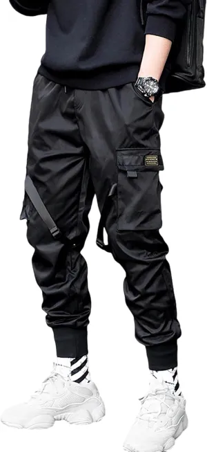 Mens Functional Tactical Cargo Pants Paratrooper Harem Pants Streetwear Pants Punk Pants Hip Hop Pants for Men
