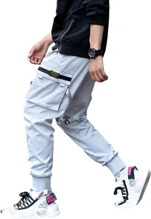 Mens Functional Tactical Cargo Pants Paratrooper Harem Pants Streetwear Pants Punk Pants Hip Hop Pants for Men