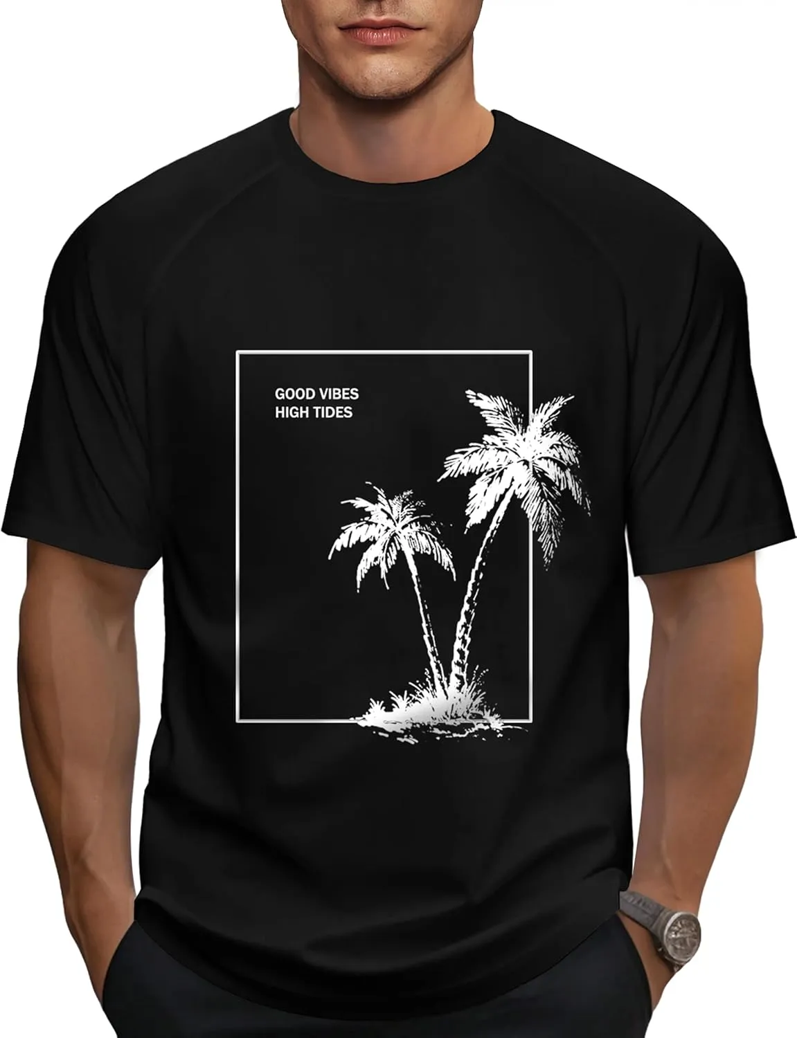 Mens Graphic T-Shirts Fashion Crew Neck Tshirts Gym Muscle Athletic Workout Summer Tee Shirt Top for Man