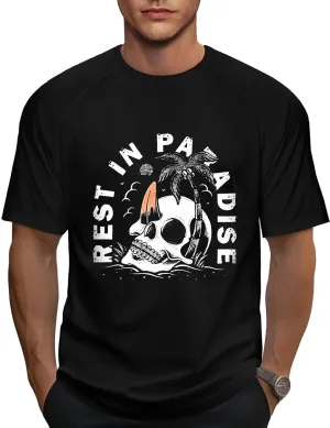 Mens Graphic T-Shirts Fashion Crew Neck Tshirts Gym Muscle Athletic Workout Summer Tee Shirt Top for Man