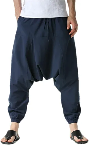 Men's Harem Large Pocket Elastic Trousers Casual Outdoor Party Pants Harem Pants Bloomers