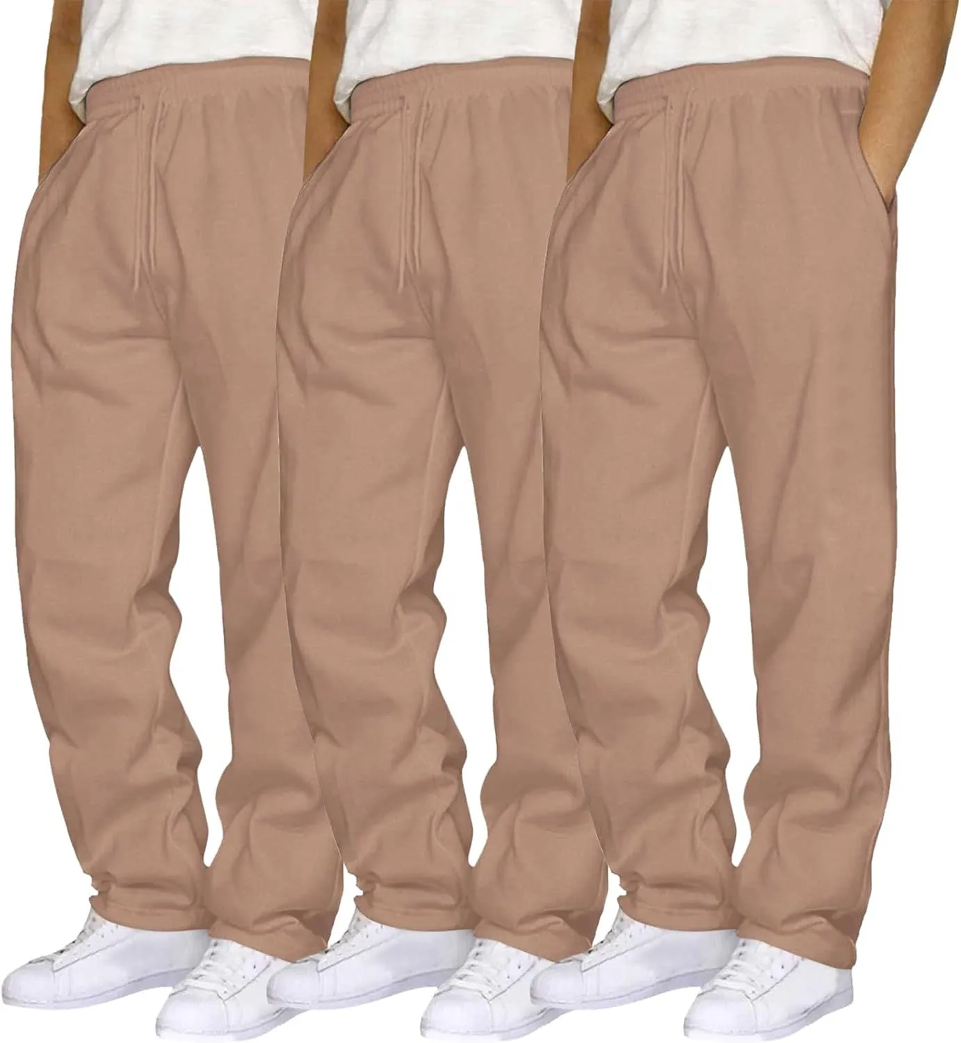 Mens Hip Hop Pants Casual Solid Color Track Cuff Lace Up Workout Pants with Pocket Pcs Pants for Man