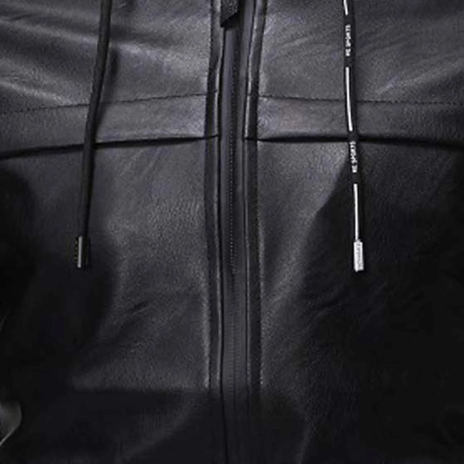 Men's Hooded Military Jackets Faux Leather Lined Aviator Bomber Jacket Hoodie Leather Coat Zipper Windbreaker