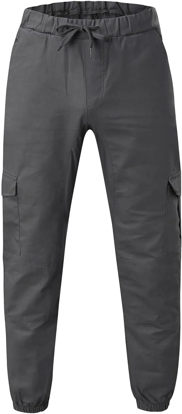 Men's Jogging Pants Cotton Fitness Drawstring Chino Cargo Pants Hiking Outdoor Twill Track Jogging Sweatpants Pants