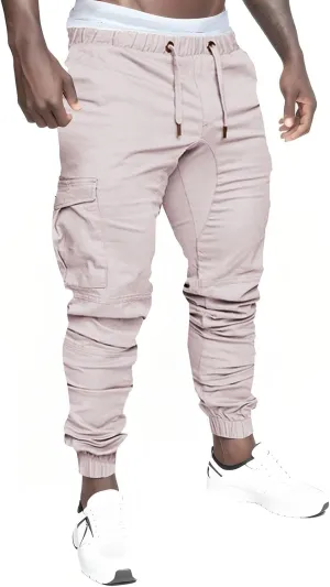Men's Jogging Pants Cotton Fitness Drawstring Chino Cargo Pants Hiking Outdoor Twill Track Jogging Sweatpants Pants