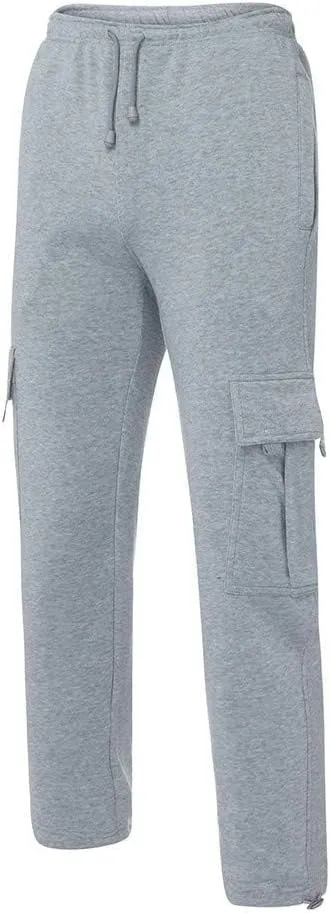 Men's Loose and Casual Trouser Pant Soild Color Tethered Waistband Sport Loose Long Trousers with Long Stilt