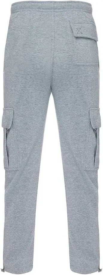 Men's Loose and Casual Trouser Pant Soild Color Tethered Waistband Sport Loose Long Trousers with Long Stilt