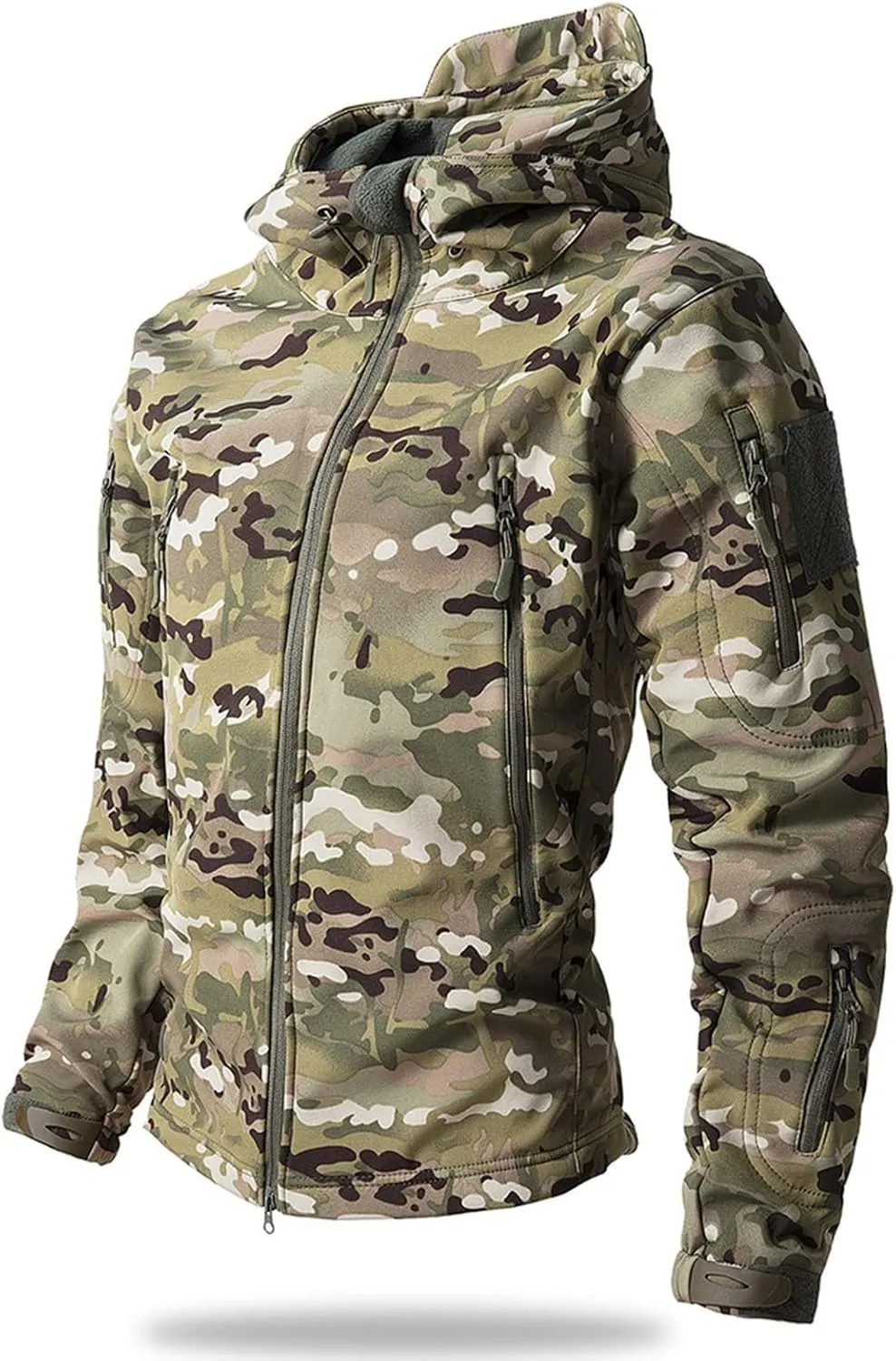 Men's Military Tactical Jackets Camo Hooded Softshell Jacket Outdoor Hunting Hiking Coat Winter Waterproof Windbreaker