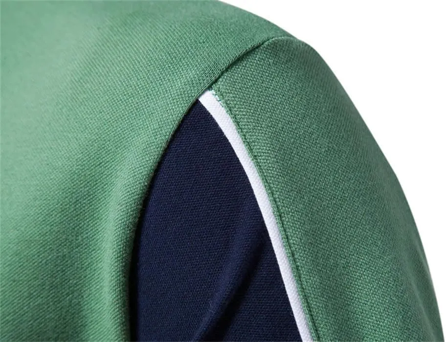 Men's Patchwork Polos Shirt Summer Quick Dry Short Sleeve Collared T Shirt Soft Breathable Comfortable Tops