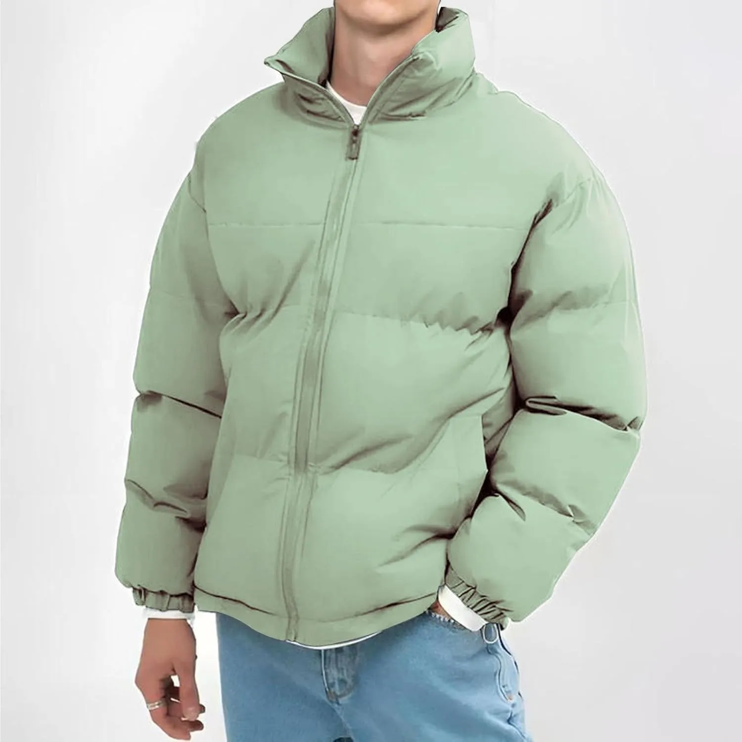 Men's Puffer Jacket Lightweight Warm Winter Coats Insulated Jacket Fashion Casual Sports Cotton-padded Outwear