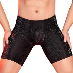Mens Sexy Boxer Briefs Stretchy PU Leather Convex Bag Underwears Elastic Seamless Lingeries Soft Breathable Trunks