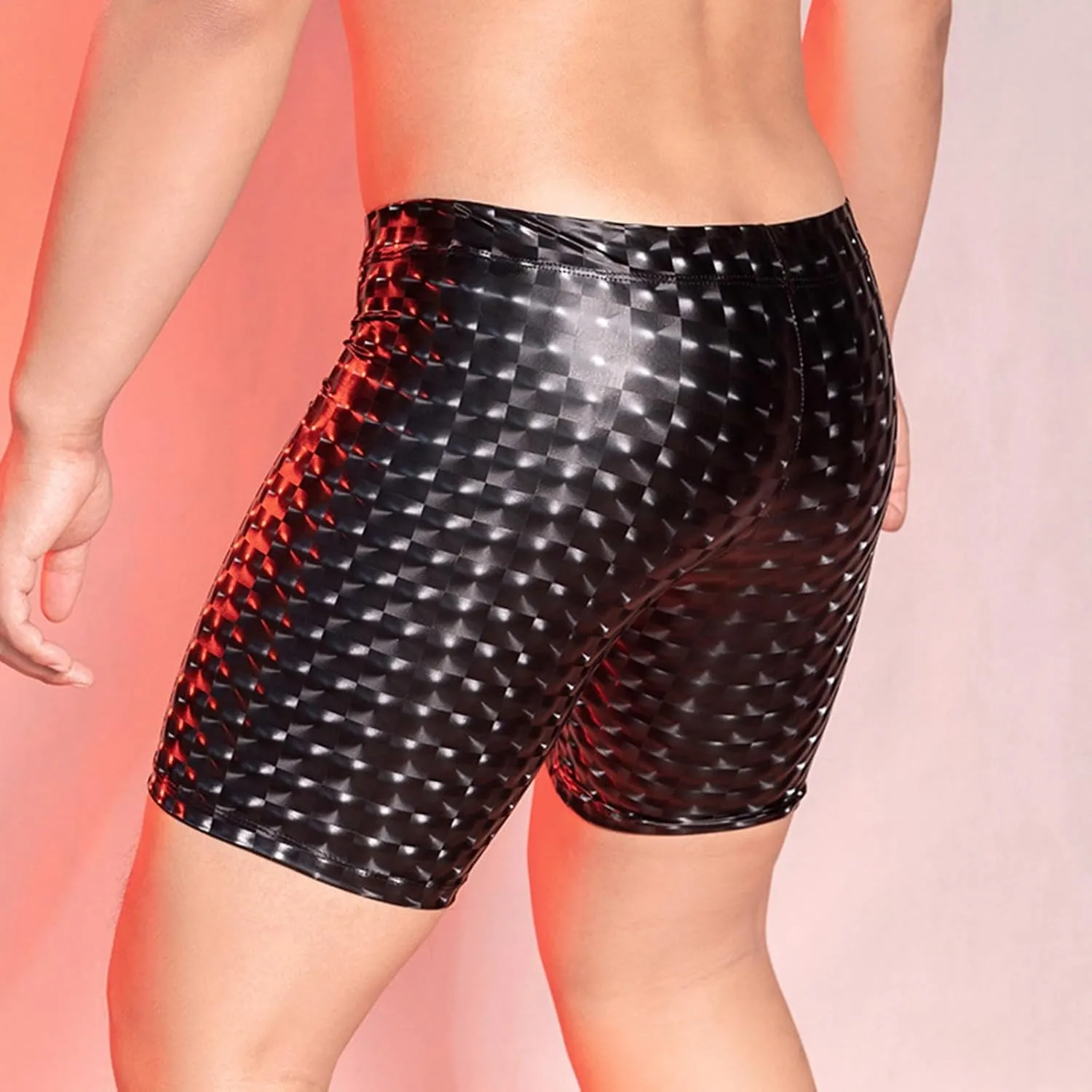 Mens Sexy Boxer Briefs Stretchy PU Leather Convex Bag Underwears Elastic Seamless Lingeries Soft Breathable Trunks