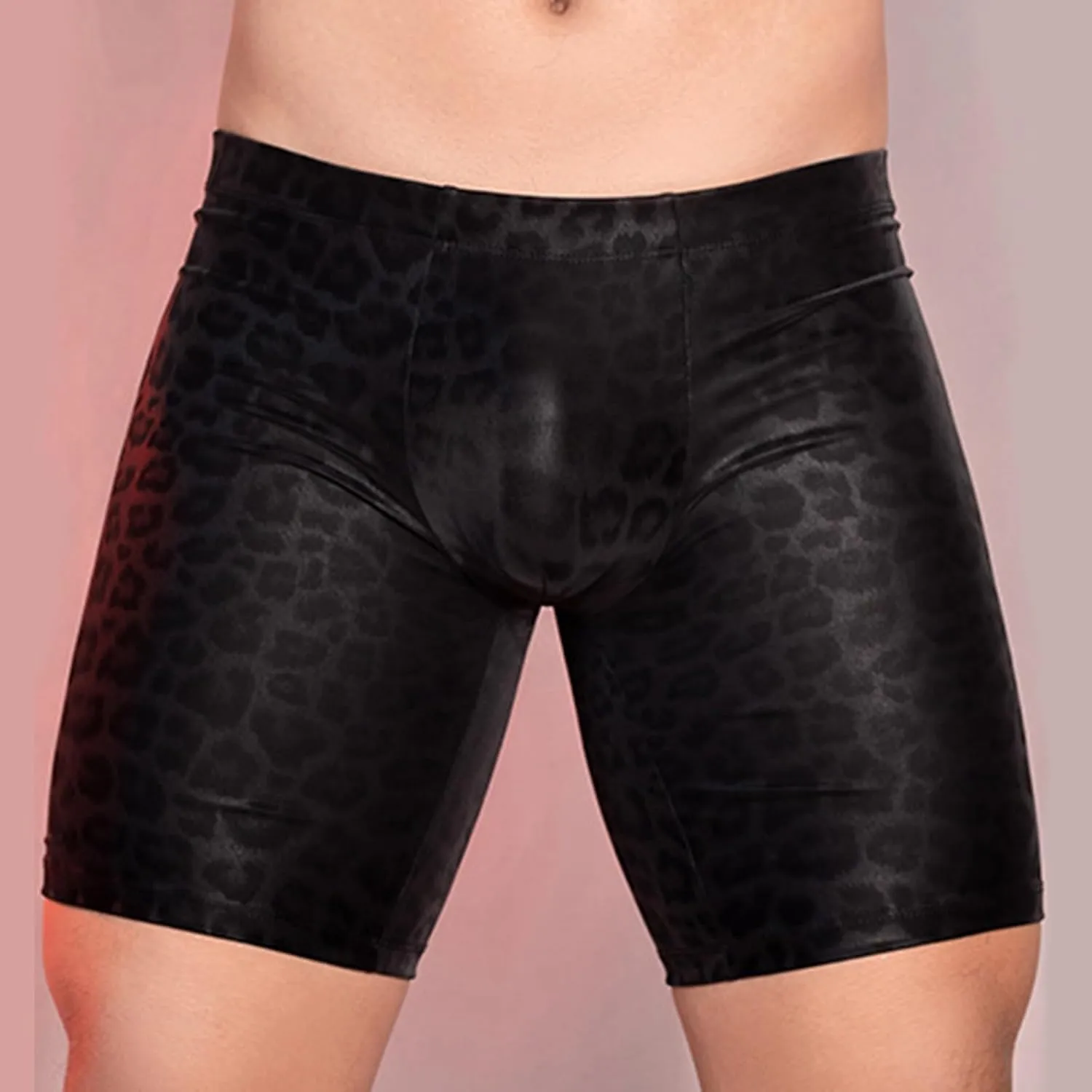 Mens Sexy Boxer Briefs Stretchy PU Leather Convex Bag Underwears Elastic Seamless Lingeries Soft Breathable Trunks