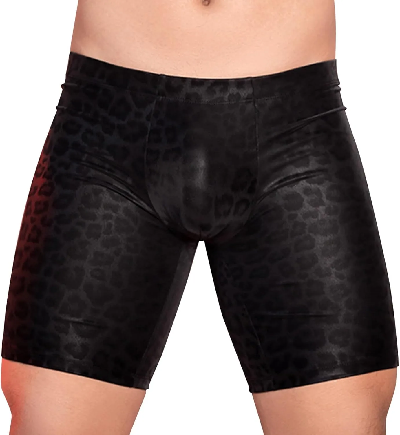 Mens Sexy Boxer Briefs Stretchy PU Leather Convex Bag Underwears Elastic Seamless Lingeries Soft Breathable Trunks