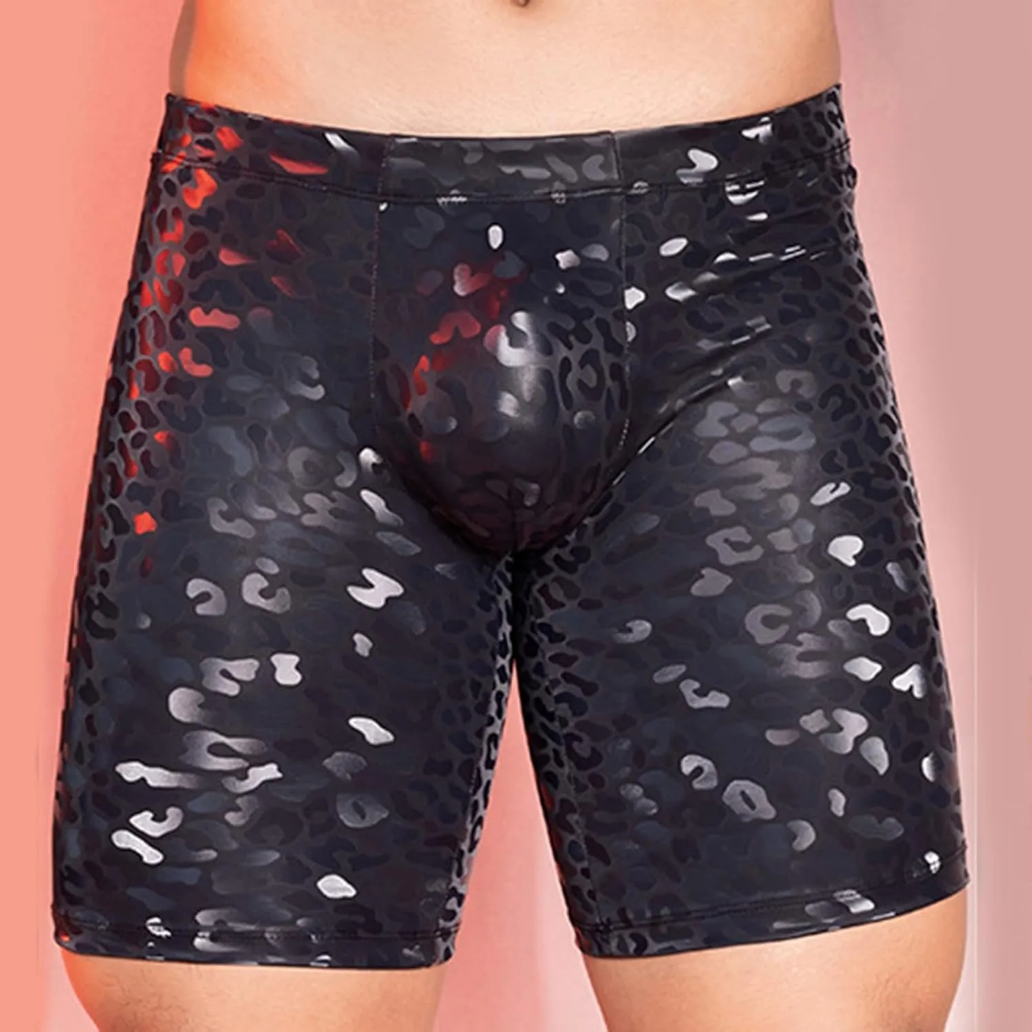 Mens Sexy Boxer Briefs Stretchy PU Leather Convex Bag Underwears Elastic Seamless Lingeries Soft Breathable Trunks