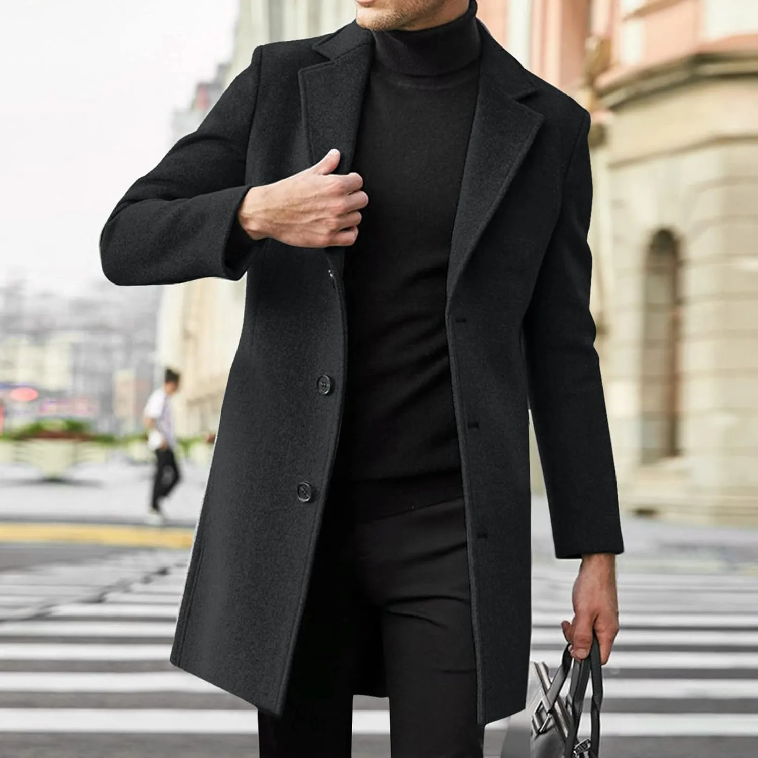 Mens T Shirts Winter Coat Lapel Collar Long Sleeve Padded Leather Jacket Vintage Thicken Coat Sheepskin Jacket Long