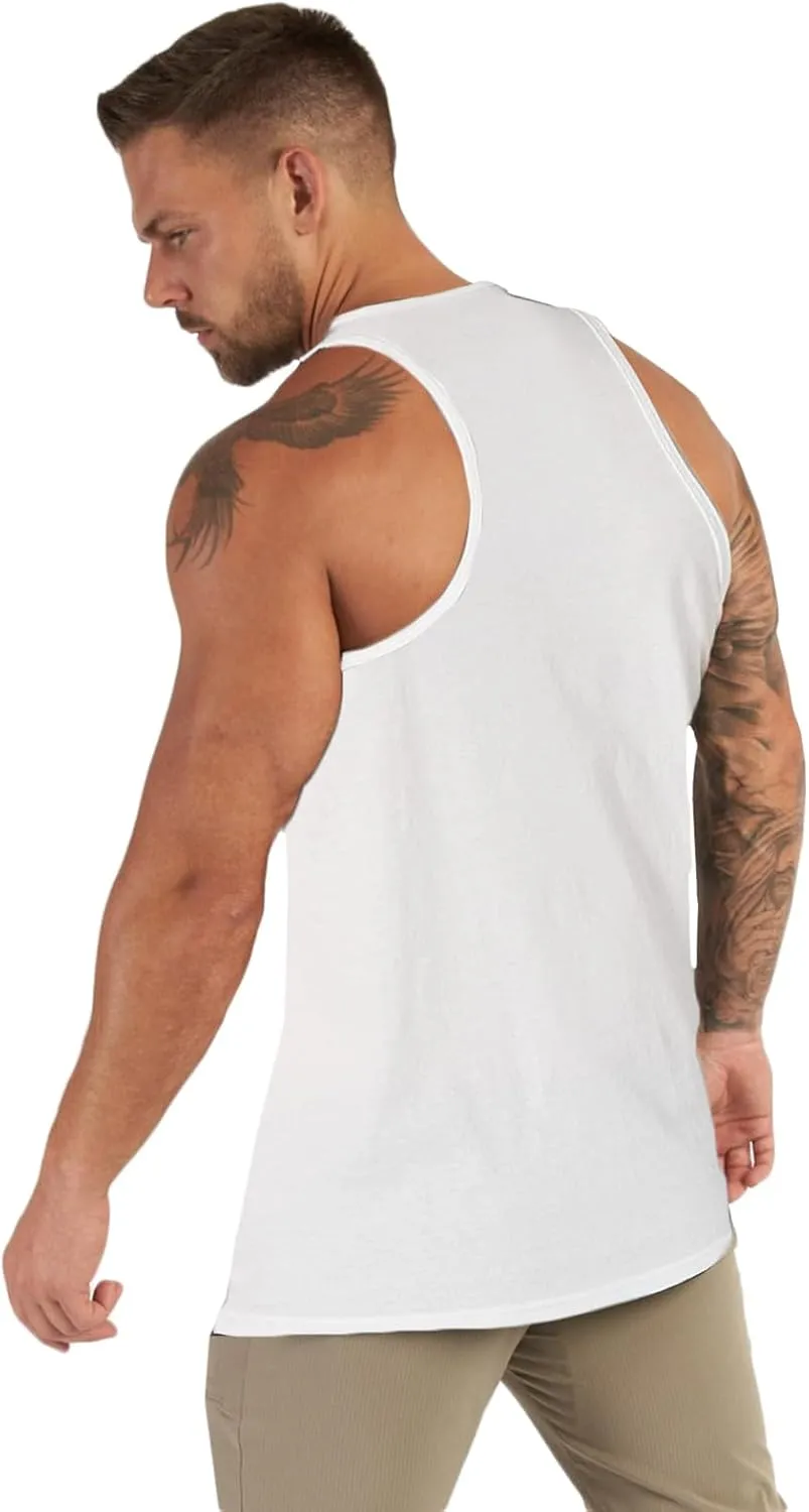 Men's Tank Tops Workout Gym Sleeveless Bodybuilding Shirts Fitness Athletic Muscle Tee