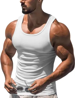 Men's Tank Tops Workout Gym Sleeveless Bodybuilding Shirts Fitness Athletic Muscle Tee