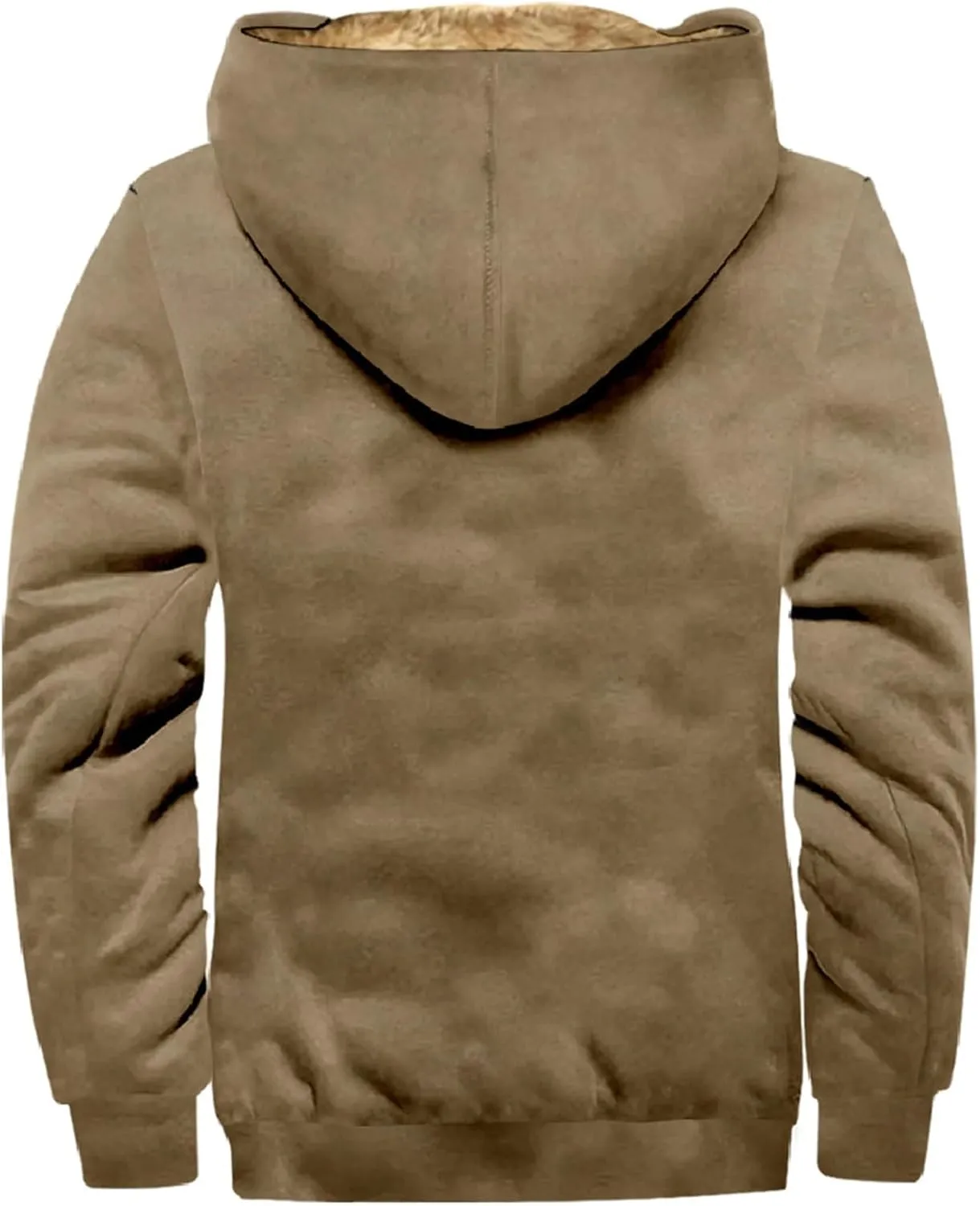 Men's Thermal Hooded Puffer Jacket Winter Coats Western Cowboy 3D Printed Hooded Brown Men's Winter Jacket with Hood