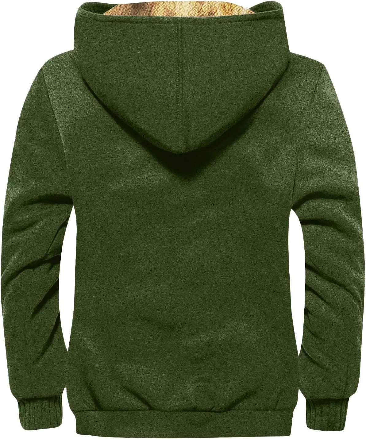 Men's Thick Sherpa Lined Zipper Fleece Hoodie Sweatshirt Winter Warm Jacket Coat Oversized Jackets For Men