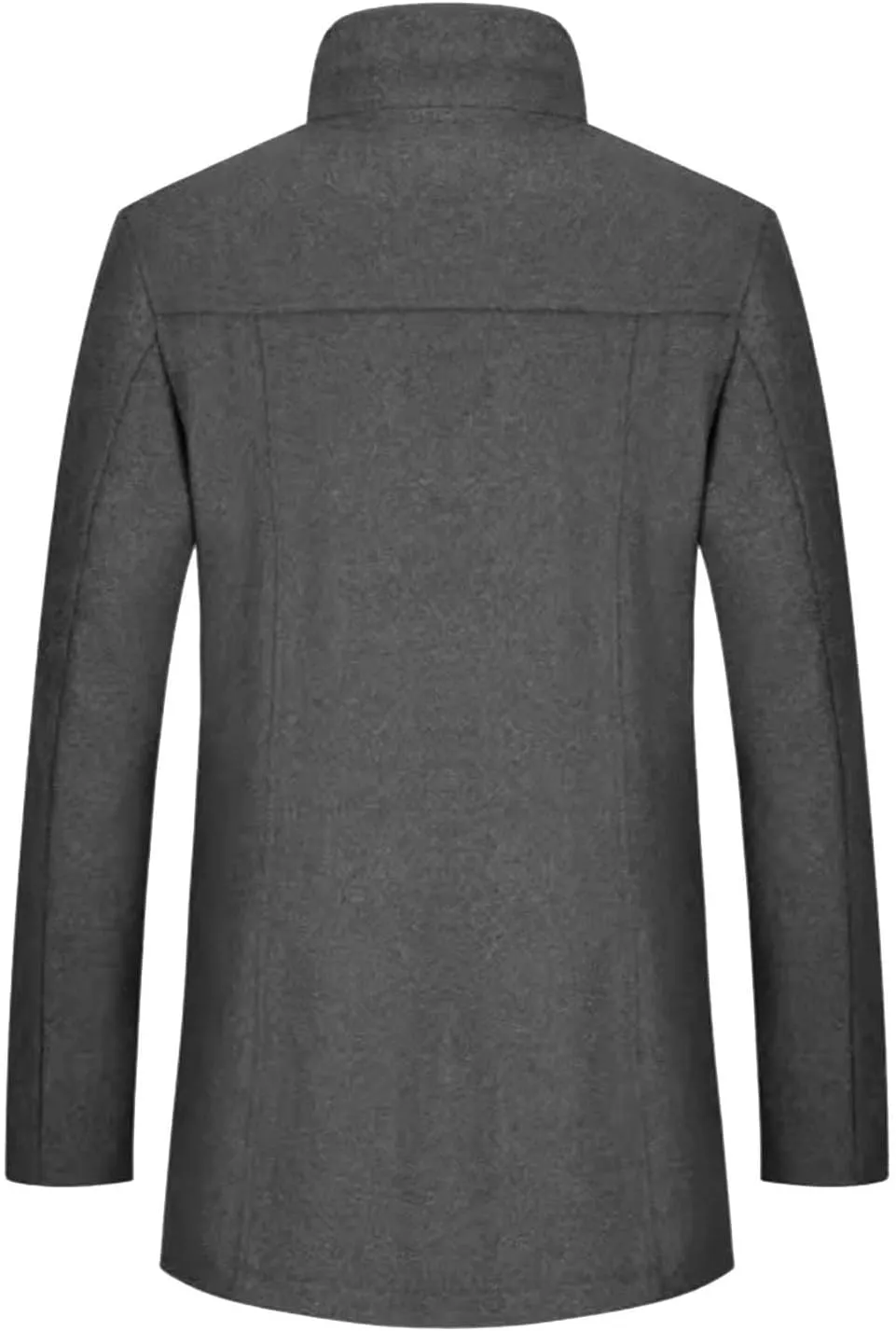 Mens Winter Trench Coats Wool Blend Quilted Padded Warm Long Jackets Slim Fit Long Sleeve Zip Up Outerwear