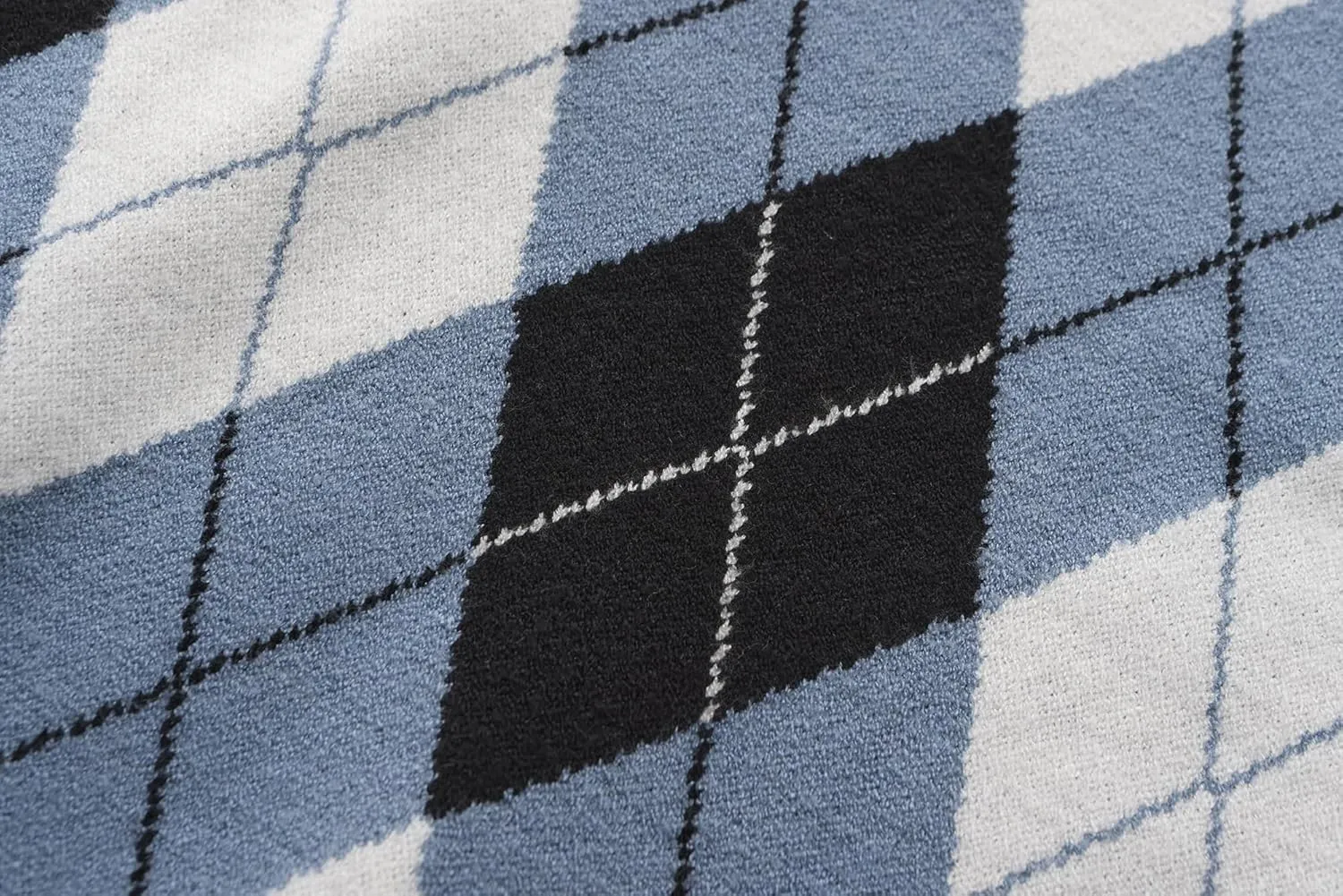 Men's Wool Blend Plaid Sweater V Neck Knitted Long Sleeve Argyle Pullover for Casual Or Dressy Wear