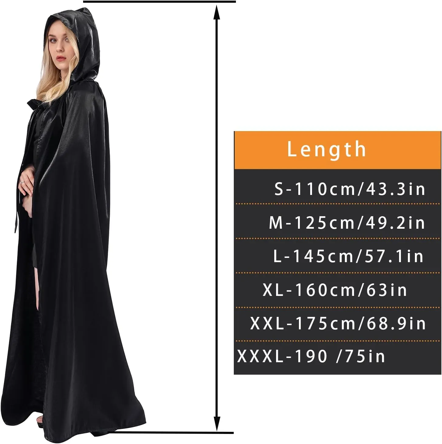 MiiDD Hooded Robe Cloak Cape Cosplay Costume Adult, Steampunk Vampire Costume, Women's Cape Cloak