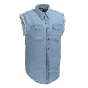 Milwaukee Performance Denim DM1001 Men’s Blue Lightweight Sleeveless Denim Shirt