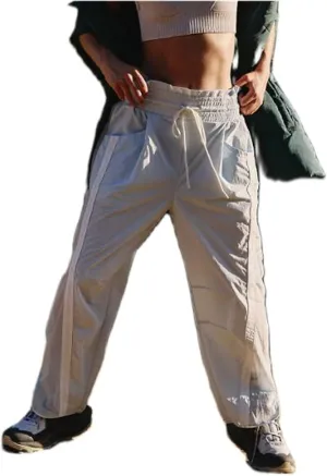 Miqil Women Y2K Striped Sweatpants Loose Wide Leg Drawstring Side Stripe Track Pants Elastic Waist Baggy Joggers