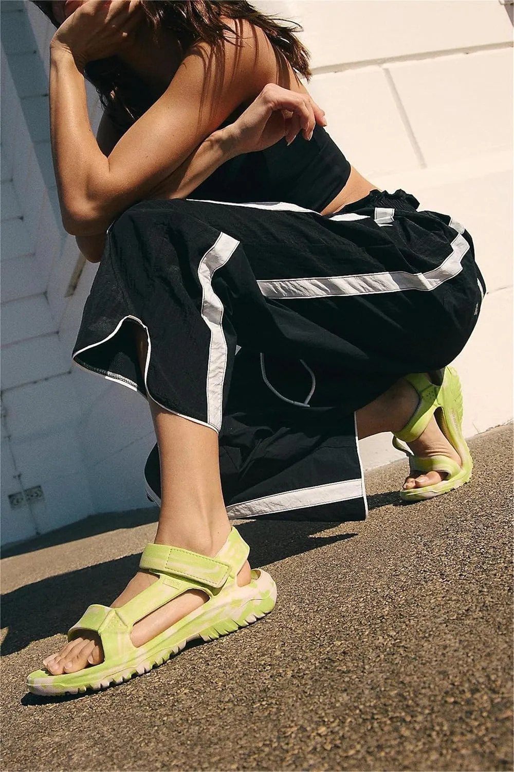 Miqil Women Y2K Striped Sweatpants Loose Wide Leg Drawstring Side Stripe Track Pants Elastic Waist Baggy Joggers