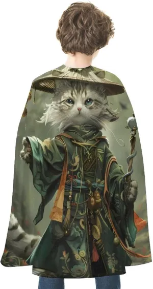Mountaines Cat Halloween Cape Christmas Cloak Cosplay Costume Party Cape for Women Men