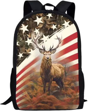 Mumeson 3D Deer Pattern Kids School Backpack Backpack for Kids Teen Soft Breathable Backing Satchel Day Pack School Supplies Elementary School Bag