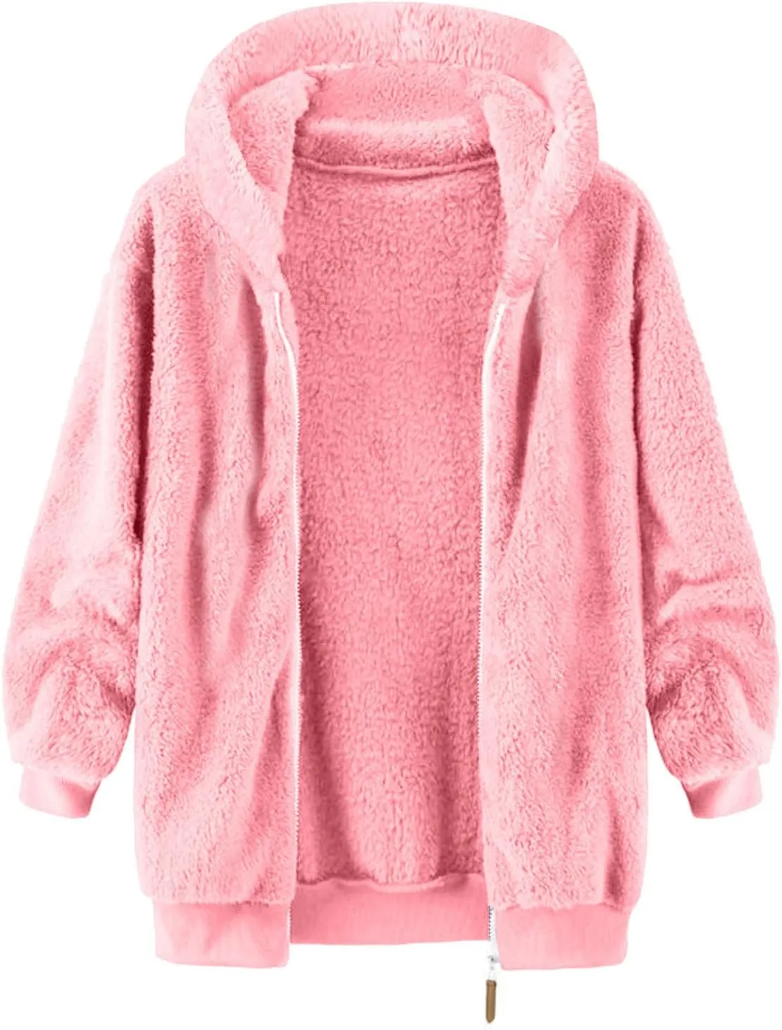 Muscularfit Men's Double Sided Furry Jacket Fall Winter Fashion Hood Coat Warm Down Jacket Full Zip Thicken Padded Outerwear